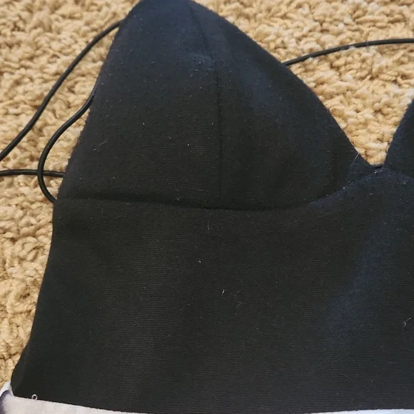 Black and white floral spaghetti trap formal dress by L'ATISTE - Picture 6 of 11